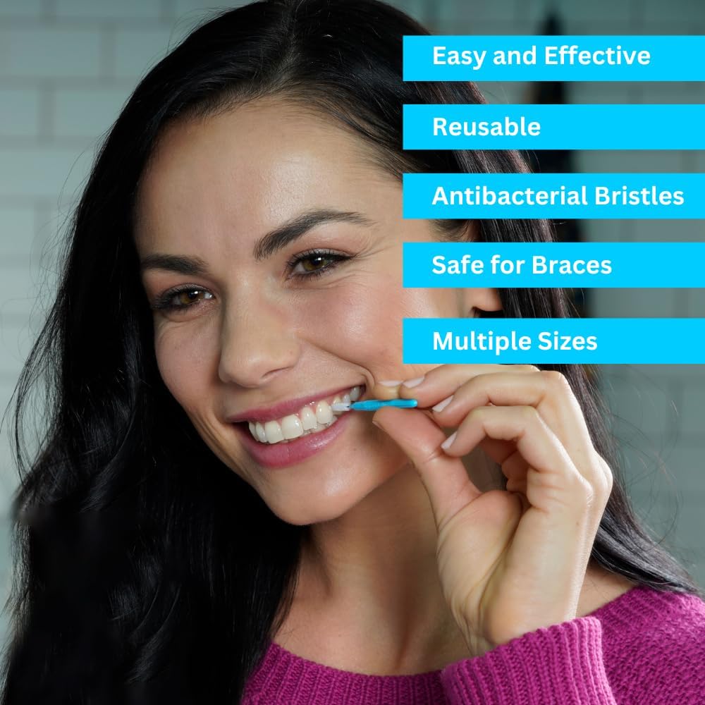 Piksters Interdental Brushes, 10 pk, Size 00, Interdental Brush for Extremely Fine Gaps, Gum Soft Bristles for Plaque Removal, Safe for Braces