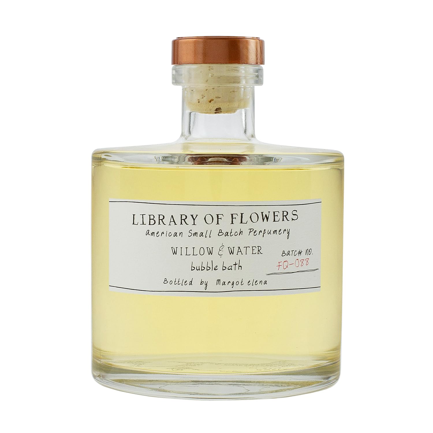 Library of Flowers Willow & Water Bubble Bath, 17 fl. oz., Cut Greens, Flowering Lotus & Watercress, Relaxing & Gentle Luxury Bubbling Soap, Hydrating & Deep Moisturizing, Cocoa Butter & Green Tea