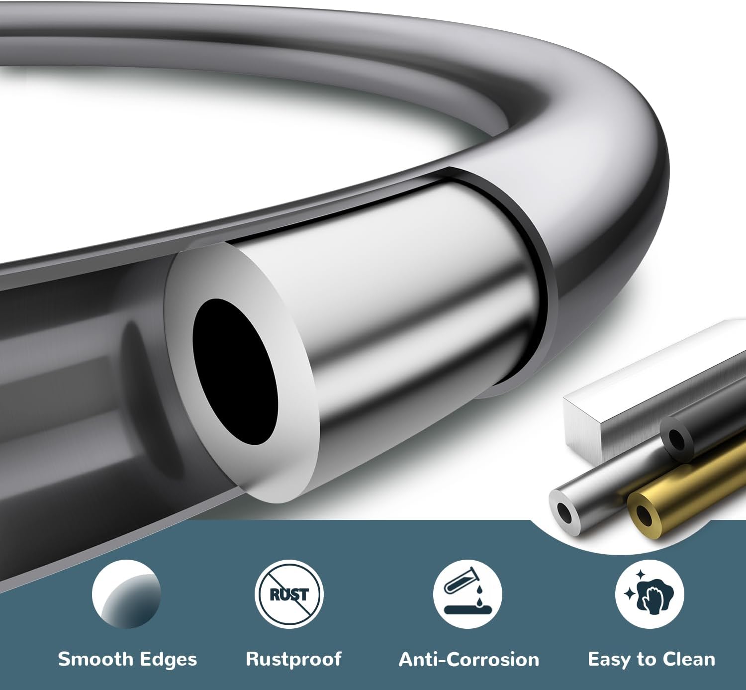 FORIOUS Toilet Paper Holder Wall Mount, SUS304 Stainless Steel Double Post Pivoting Tissue Roll Holder and Hand Towel Ring Set for Bathroom, RV, Bathroom Hardware Accessories Set, Chrome