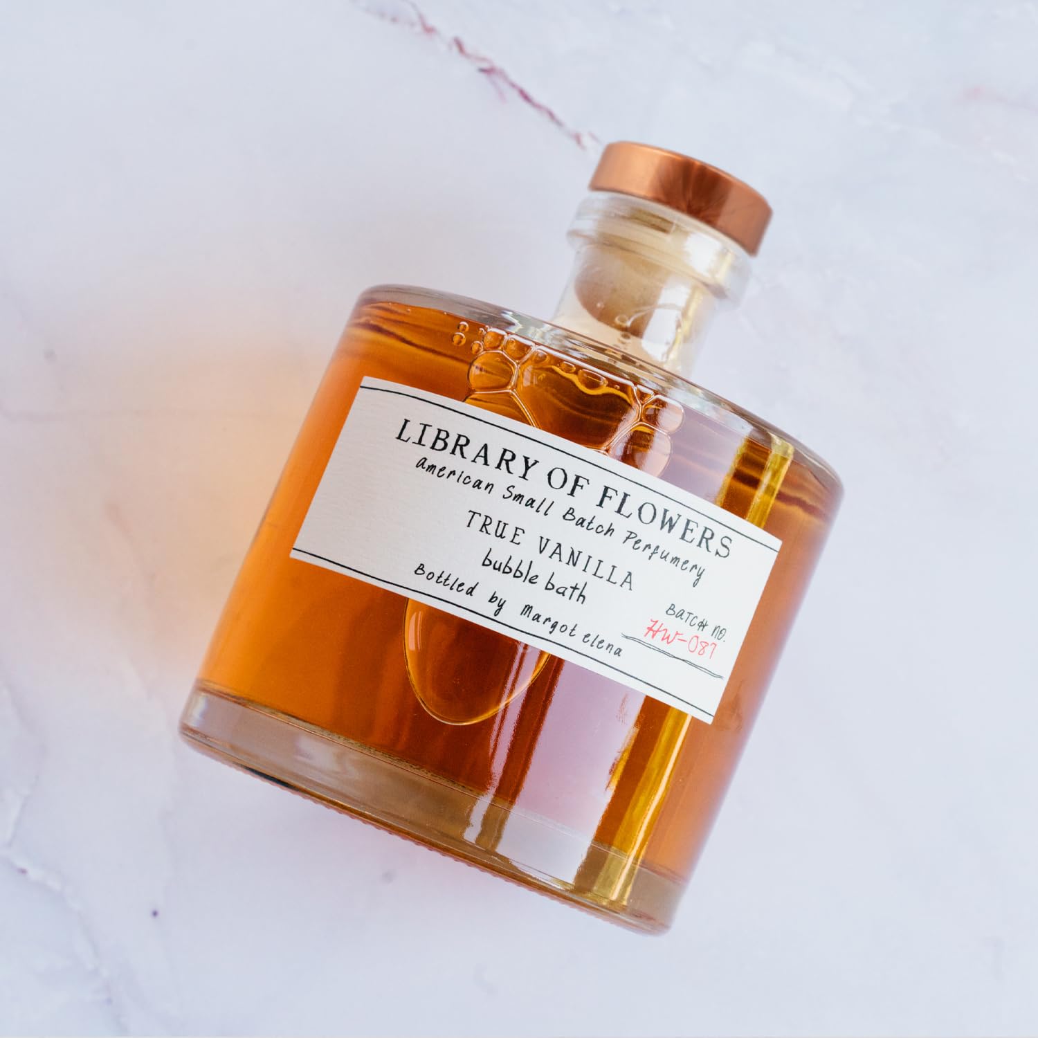 Library of Flowers True Vanilla Bubble Bath, 17 fl. oz. - Bergamot, Dark Vanilla & Amber – Relaxing & Gentle Bubble Bath Soap, Skin Hydrating & Deep Moisturizing, Cocoa Butter & Green Tea