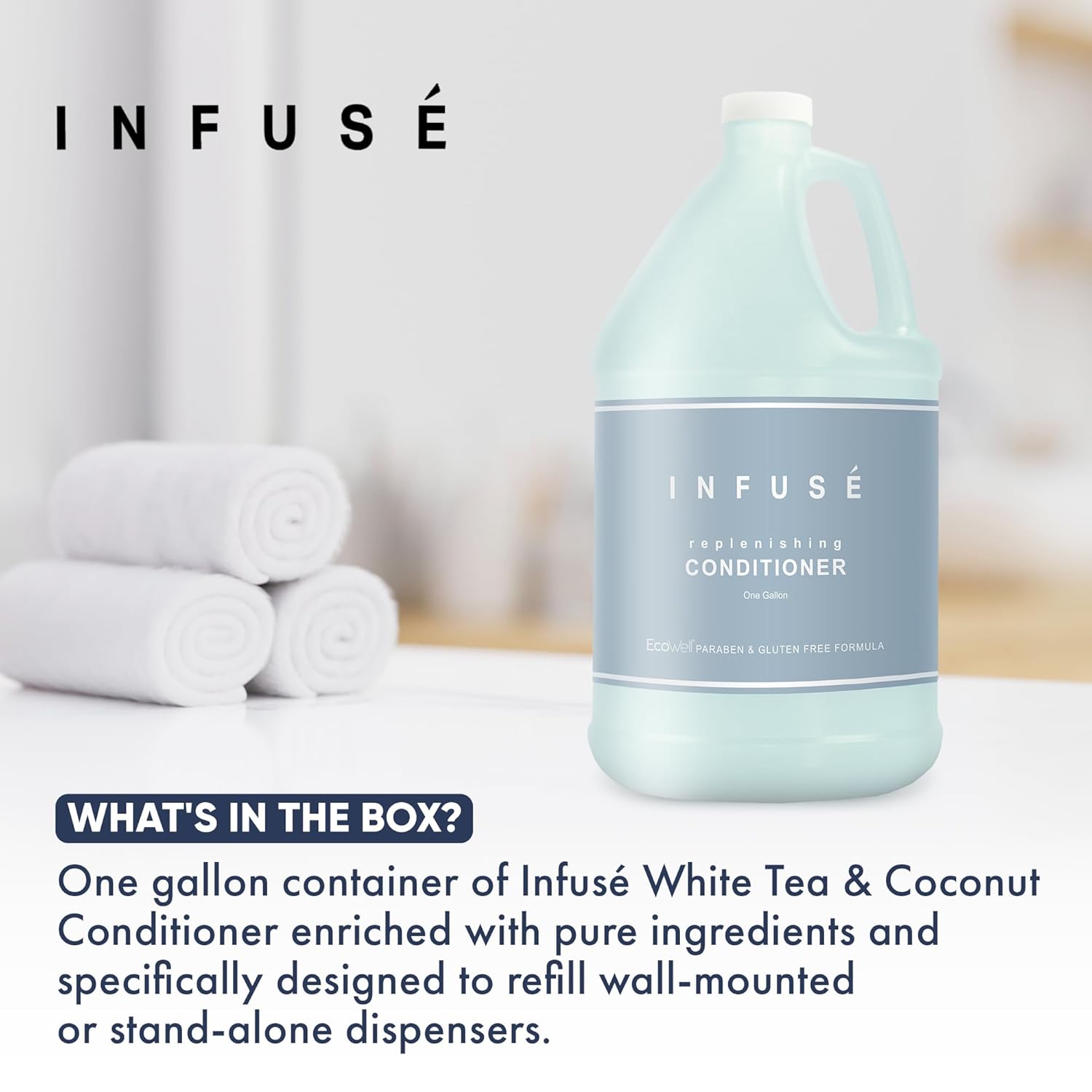 1-Shoppe All-in-Kit H2O Tropical Infuse Hotel Conditioner | 1 Gallon | For Hospitality & Vacation Rentals to Refill Dispensers | (Single Gallon)