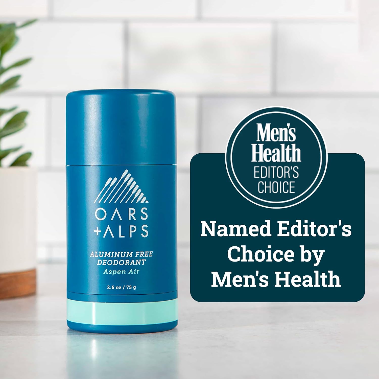 Oars + Alps Deodorant for Men & Women, Aluminum Free Deodorant for Men, Dermatologist Tested, Clean Ingredients, Non Toxic, Vegan, Long Lasting, Odor Protection, Aspen Air, 1pk, 2.6oz