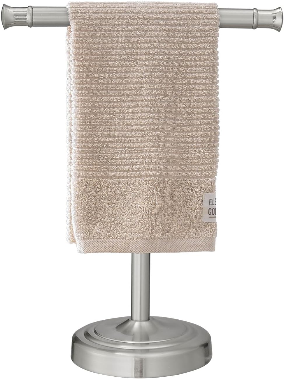 RUMOSE 13 Inch Brushed Nickel Towel Stand Hand Towel Holder Bathroom Kitchen Vanity Countertop T-Shape Towel Rack Free Standing Stainless Steel Towel Bar Towel Ring