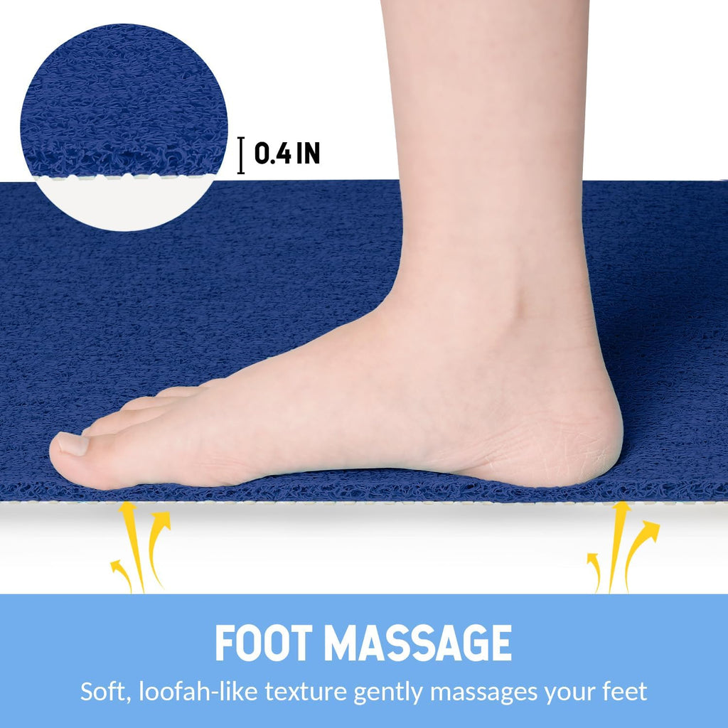 Non-Slip Bathtub Mat, Anti Slip Shower Mat, Fast Drying Bathtub Mats, Foot Scrubber Mat, Anti Slip Mat for Tub, Floor, Bathroom, Kitchen, Home, Hotel (Navy Blue 24"×24")