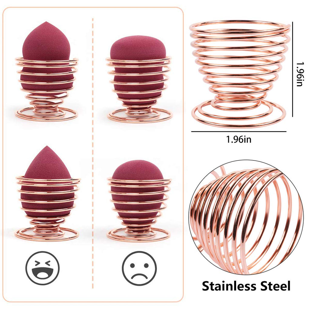 1 Pc Beauty Sponge Blender Holders Makeup Sponge Drying Stand Beauty Sponge Holder Storage Rack Egg Powder Puff Display Stand Sponge Storage, Rose Gold