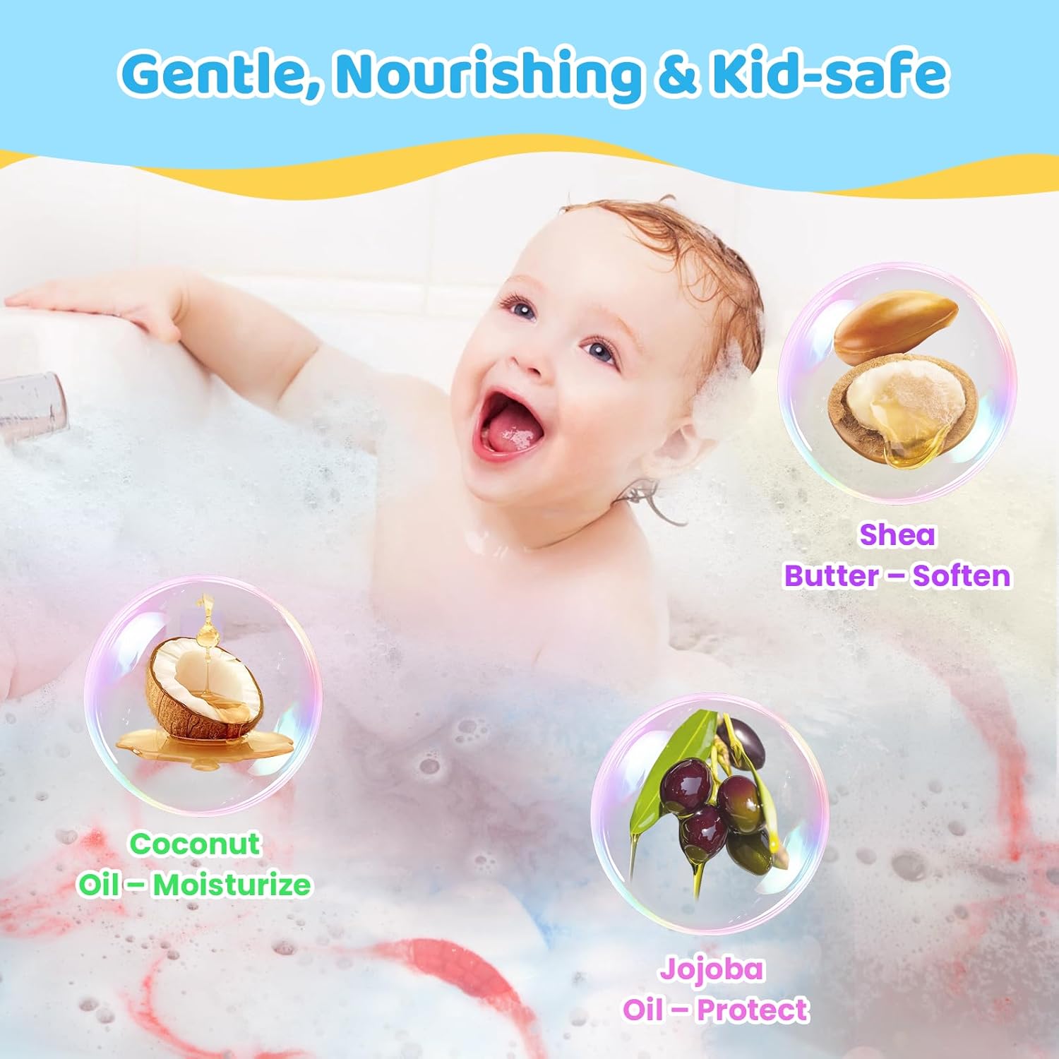 Bath Bombs for Kids, Organic Natural Shark Bath Bomb with Toys Inside, Boys Girls Bath Bomb with Surprise Inside, Bubble Bath Fizz for Kids, 6 Pack