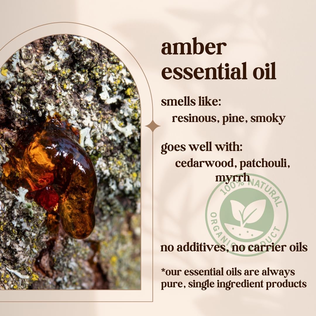 Avivni Amber Essential Oil - 100% Pure & Natural, Undiluted for Aromatherapy, Skin, Hair, Diffuser (0.33oz - 10ml)…