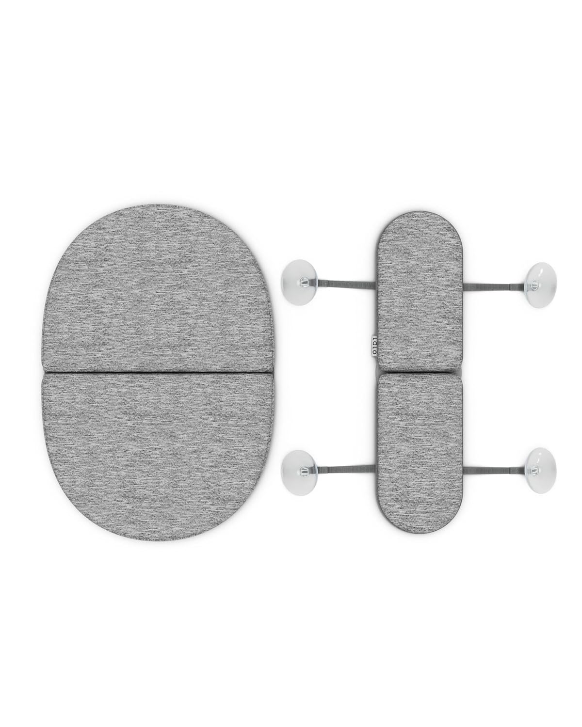 Lalo Knee & Elbow Saver - Foldable Padded Cushions for Bathtime, Quick-Dry, Suction Cups for Stability, Bath Kneeler and Elbow Rest Pad Set 17 x 11.5 in Knee Pad & 16 x 4.5 in Elbow Pad - Heather Grey