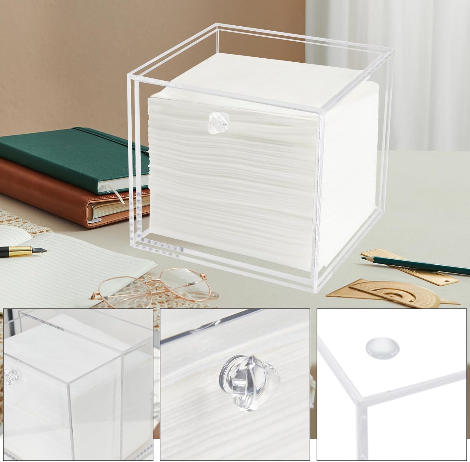 Face Towel Holder Compatible with XL, Disposable Face Towel Container Box, Clear