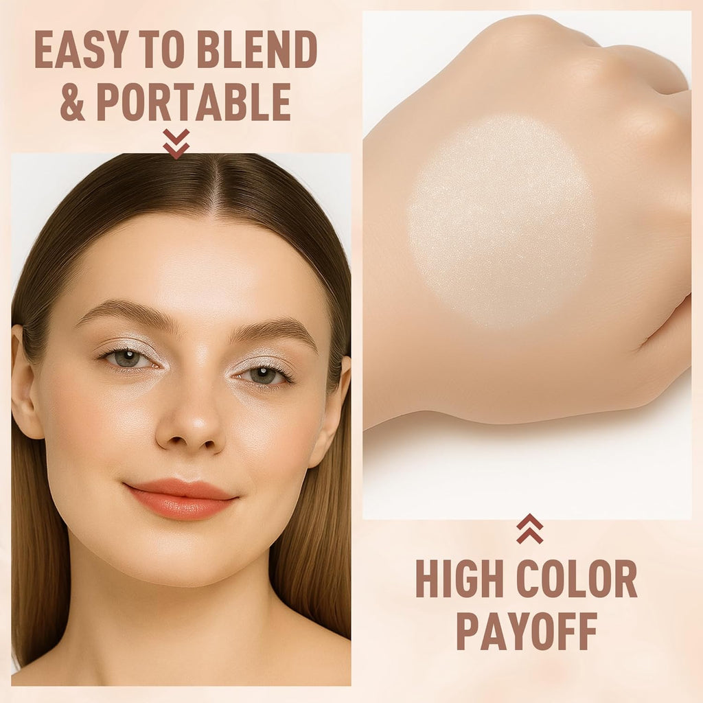 FV Cream Shimmer Eyeshadow Stick，Long Lasting & Waterproof, Multi-Use & High Pigment Eyeshadow Makeup Stick, Pearl Shimmer