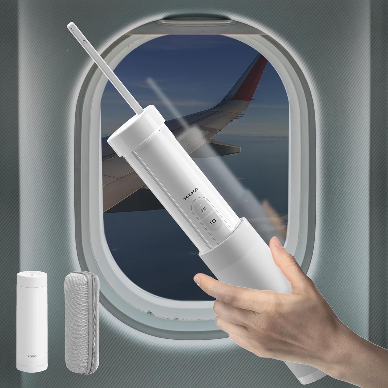 VOVO Go Portable Electric Bidet for Travel - 2 Adjustable Pressure Settings, Compact Handheld Bidet, Ideal for Personal Hygiene & Postpartum Care, Lightweight & Leak-Proof, Made in Korea - White