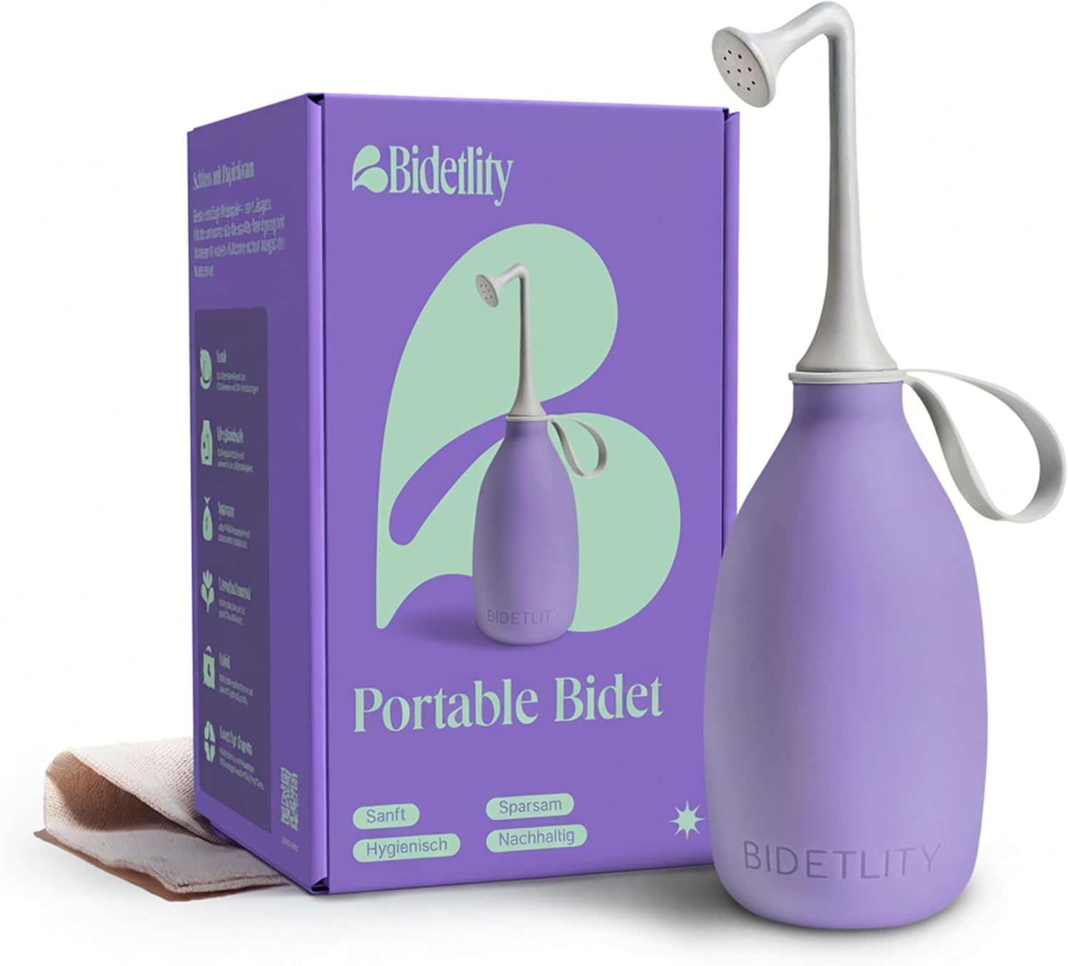 Butt & Intimate Shower 3.0 – Mobile Travel Bidet & Sustainable Intimate Shower, Replaces Wet Wipes, Saves Toilet Paper, Portable Handheld Bidet, Travel Bag Included, BPA-Free - Proud Purple