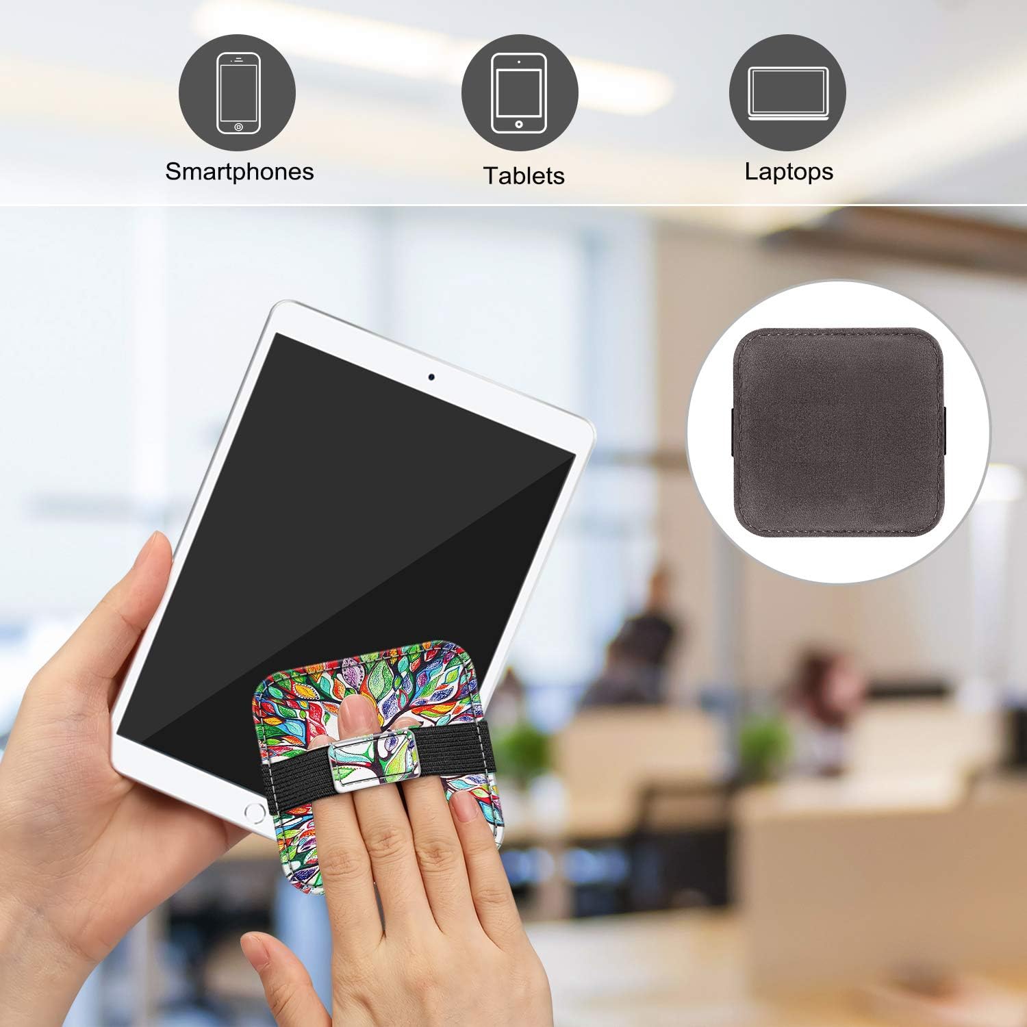 Fintie Screen Cleaning Pad, [4 Pack] Soft Cloth Wipes Screen Cleaner with Elastic Strap for iPad, iPhone, MacBook, Tablets, Laptop (Cool Jade)