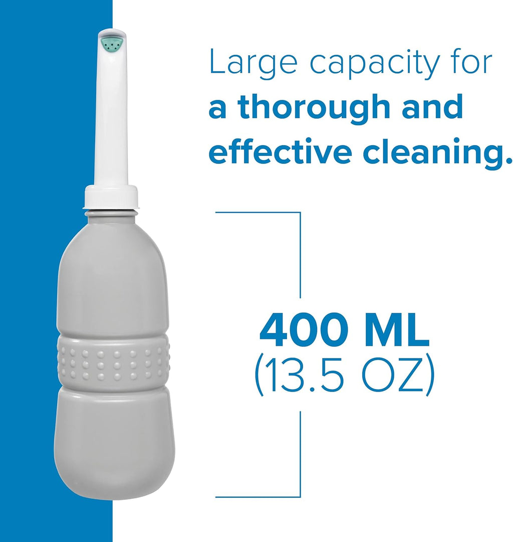 Brondell GoSpa Essential Portable Bidet for Everyday Use, Camping, Hiking, and Outdoor Activities, Compact and Discreet, Includes Travel Bag, 400ml, Fog