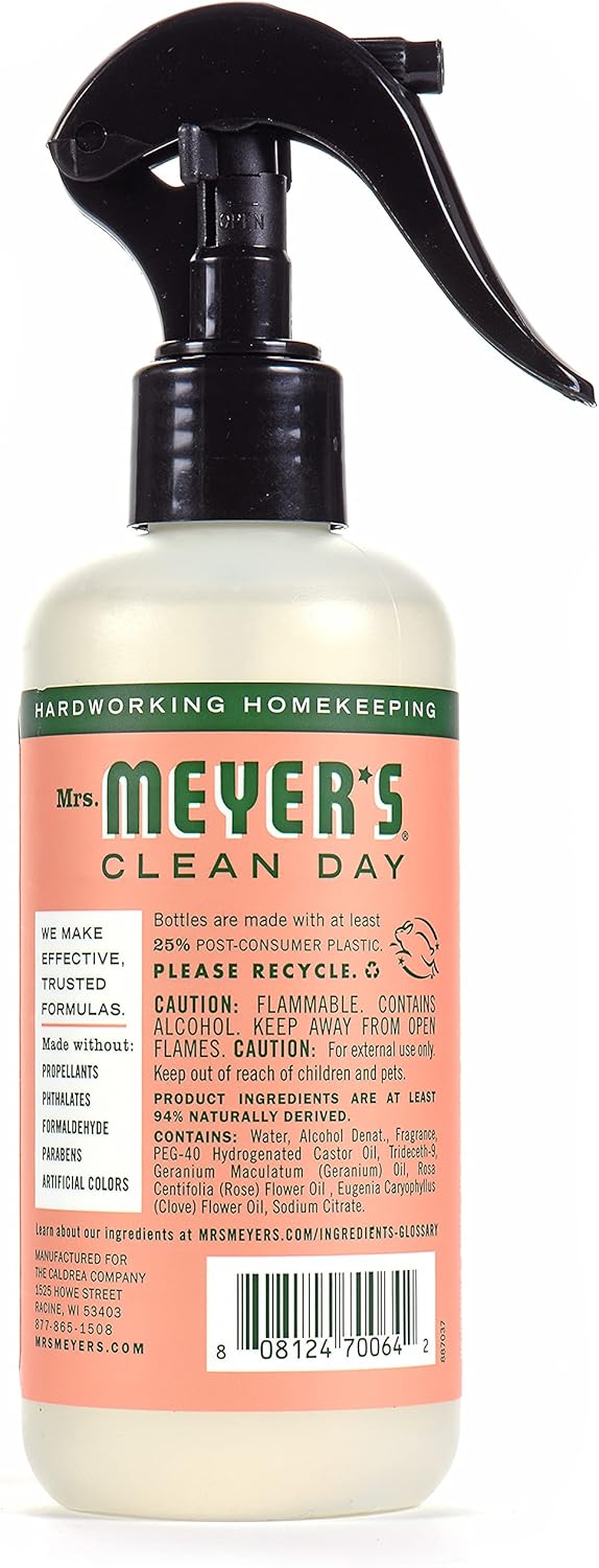 Mrs Meyers Clean Day Room Freshener - Geranium,8 Fl Oz (Pack of 6)