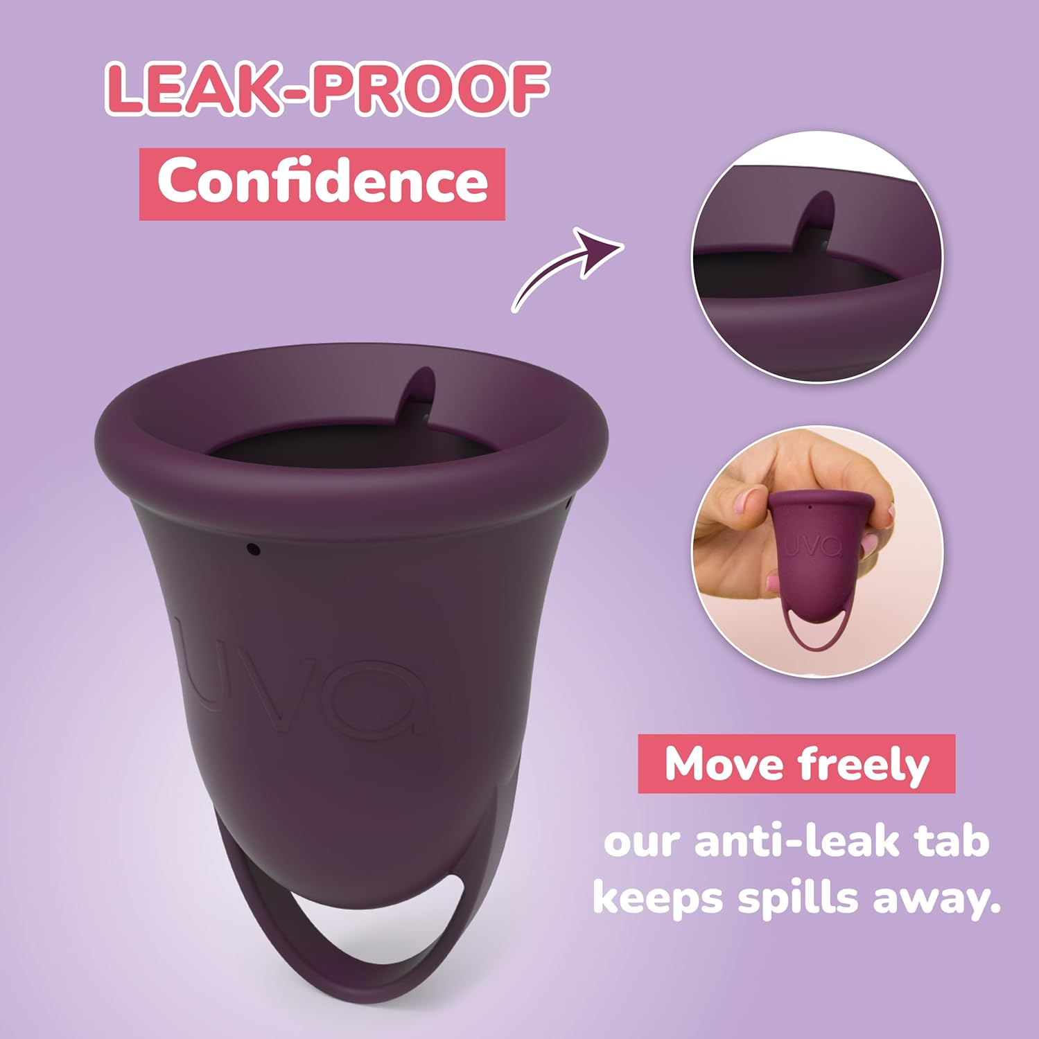 UVA 2 Reusable Menstrual Cup Heavy Flow Kit with Sterilizer - Size B - 10-Year Durable & Leak-Proof Silicone - Large Menstrual Cup, Sterilizer & Traveling Bag Period Cup Set