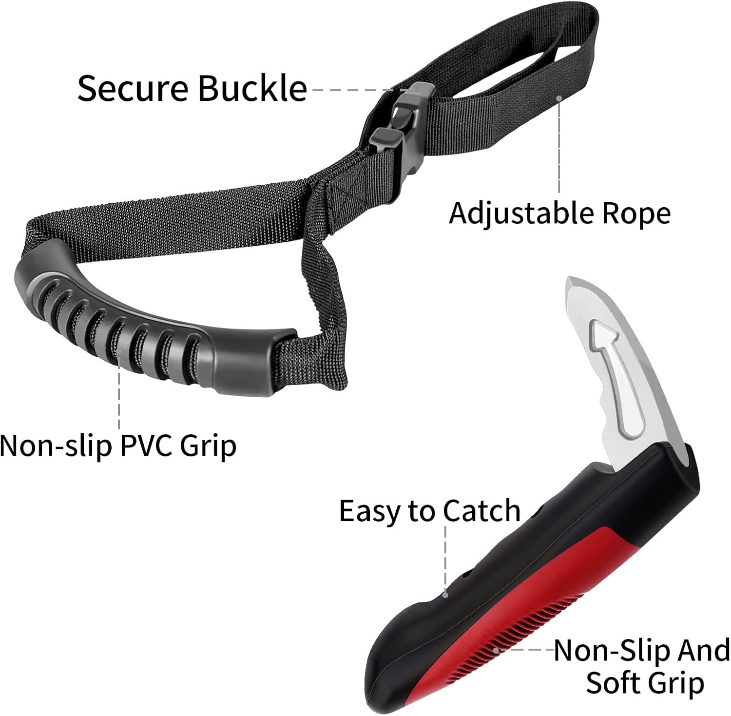 Vehicle Support Handles, Car Handle Assist for Elderly Multifunction Car Handle with Window Breaker for Elderly and Handicapped Red