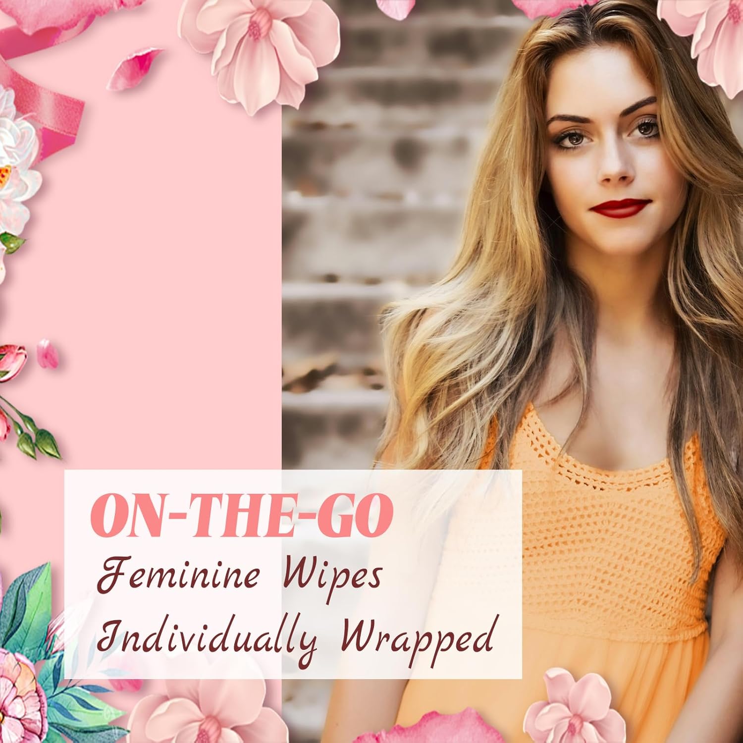 200 Feminine Wipes Flushable Travel Individually Wrapped,Travel Wipes for Women,Feminine Care Wet Wipes Travel Size Vaginal Wipes for Adult, Girl and Homeless