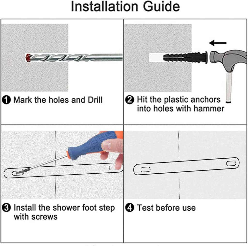 Shower Foot Rest Bar,Corner Shower Footrest for Shaving Legs,Non-Slip Knurled Brass Bar Shower Step Foot Ledge,Matte Black