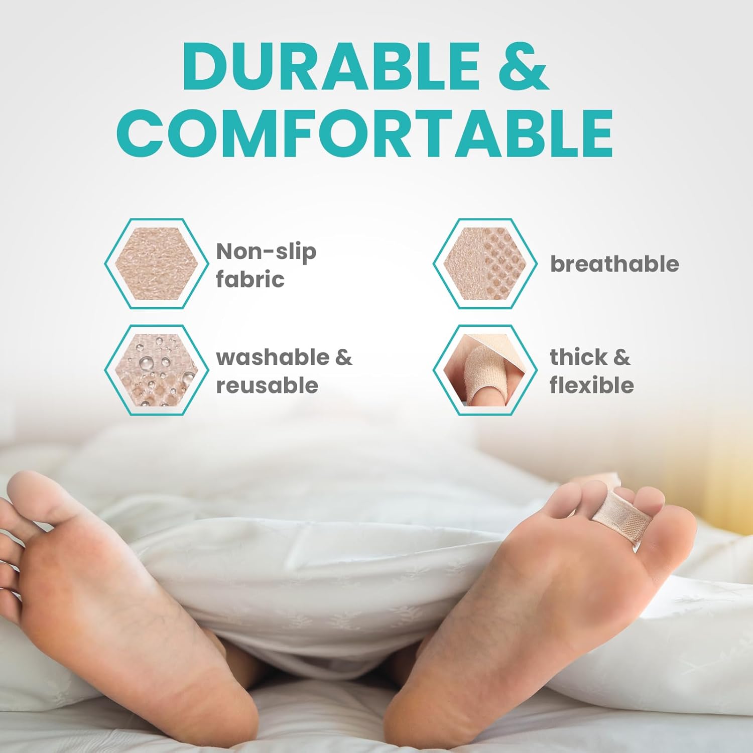 8 Pack Hammer Toe Corrector Toe Splint For Broken Toes,Brace Orthopedic Separator, Cushioned Bandages, Heal Wrap Toe Straighteners for Crooked Toes（brown）