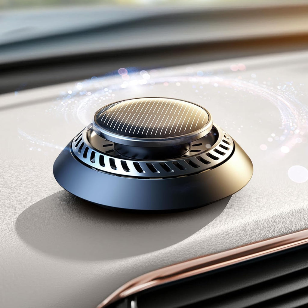 Ceeniu 2025 New UFO Car Air Freshener, Solar Powered Auto Rotary, Aluminum Alloy, Supports DIY perfumes, Natural French Fragrance, Cologne & Mint Ice Scent, Two Oils, F21 Aroma Diffuser, Car Fragrance