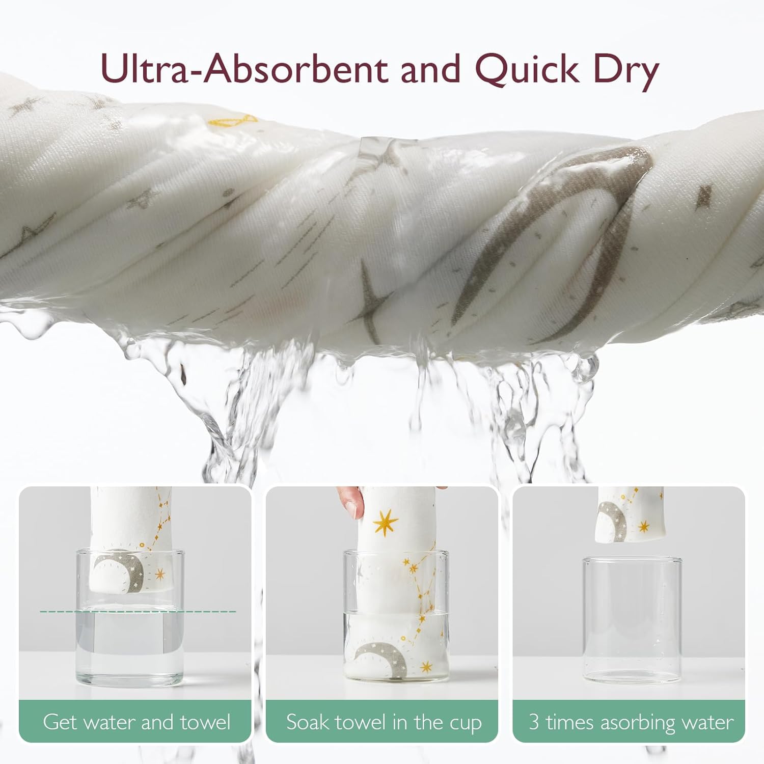 Momcozy Baby Hooded Towel, 2 Pack Cotton Bath Towel for Boy or Girl, Super Soft Baby Towel with Original Design, Shower Gifts for Newborn (28 X 28 Inch, Starry Sky)