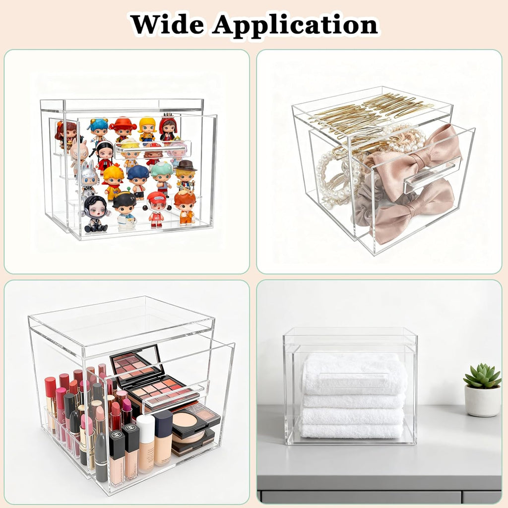 Disposable Facial Towel Holder, Acrylic Container Compatible with Clean Skin Club Towel XL, Clear Storage Box for Bathroom and Vanity Countertop