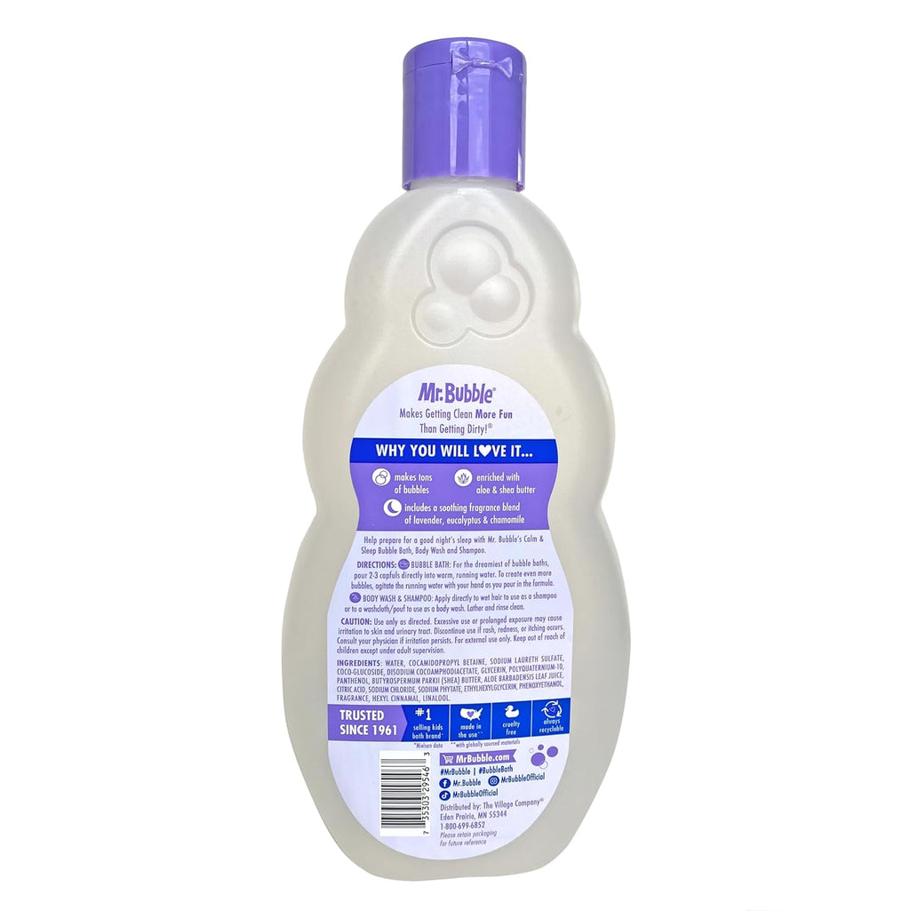 Mr. Bubble Calm and Sleep 3in1 Bubble Bath, Body Wash & Shampoo, 16 oz., Pack of 4