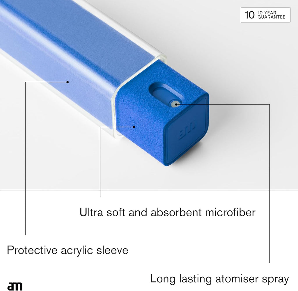am Screen Cleaner Mist Spray with Microfiber Cloth Around – Alcohol-Free, Streak-Free Screen Cleaning Kit for Smartphones, Tablets, Laptops, Smart TVs & Car Screens, 3 Pack, Blue