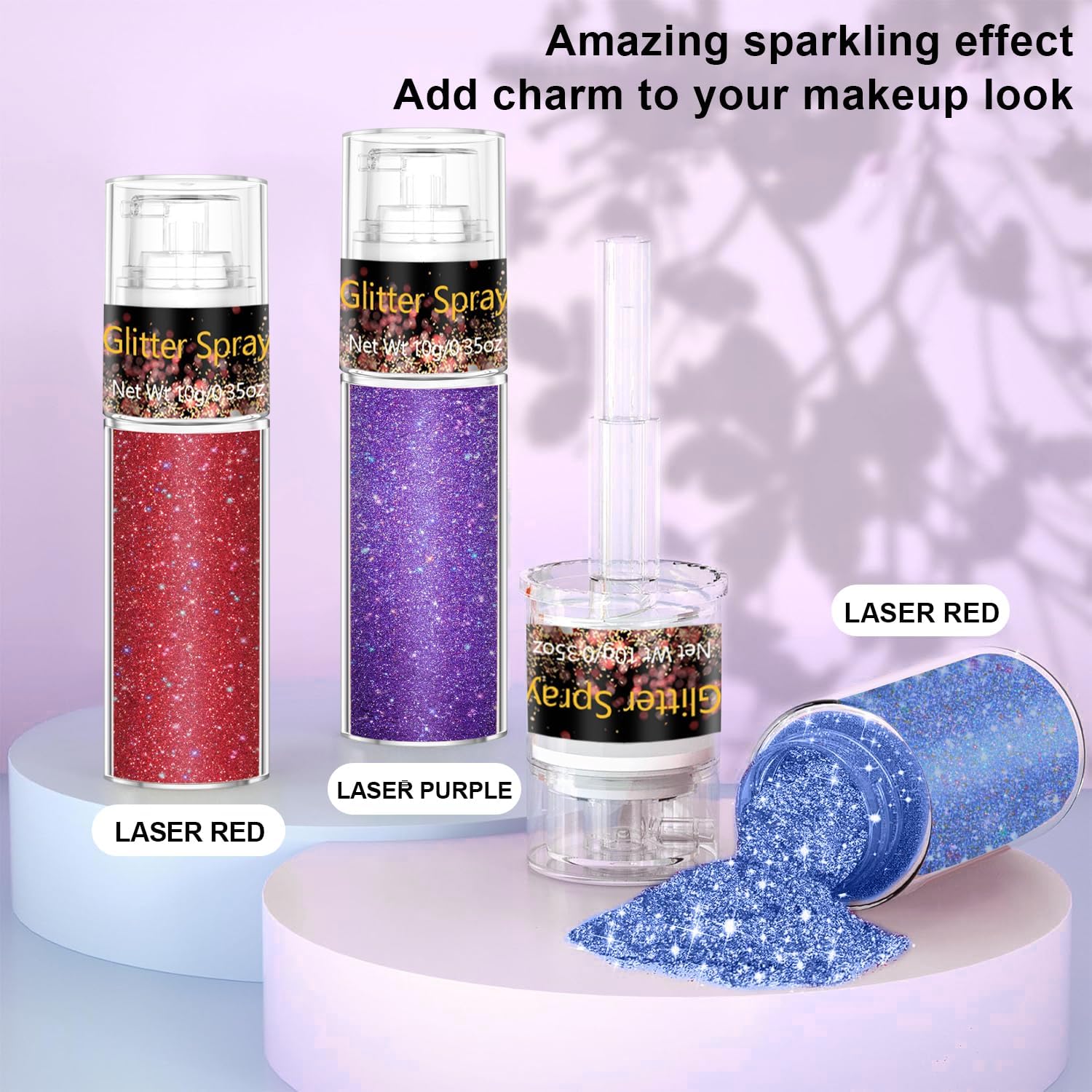 Hair and Body Glitter Spray, 1PC Glitter Hairspray Dry Powder Makeup for Clothes, Festival Rave Prom Loose Sparkle Powder,Holographic Ultra Fine Resin Glitters for Crafts (Blue)