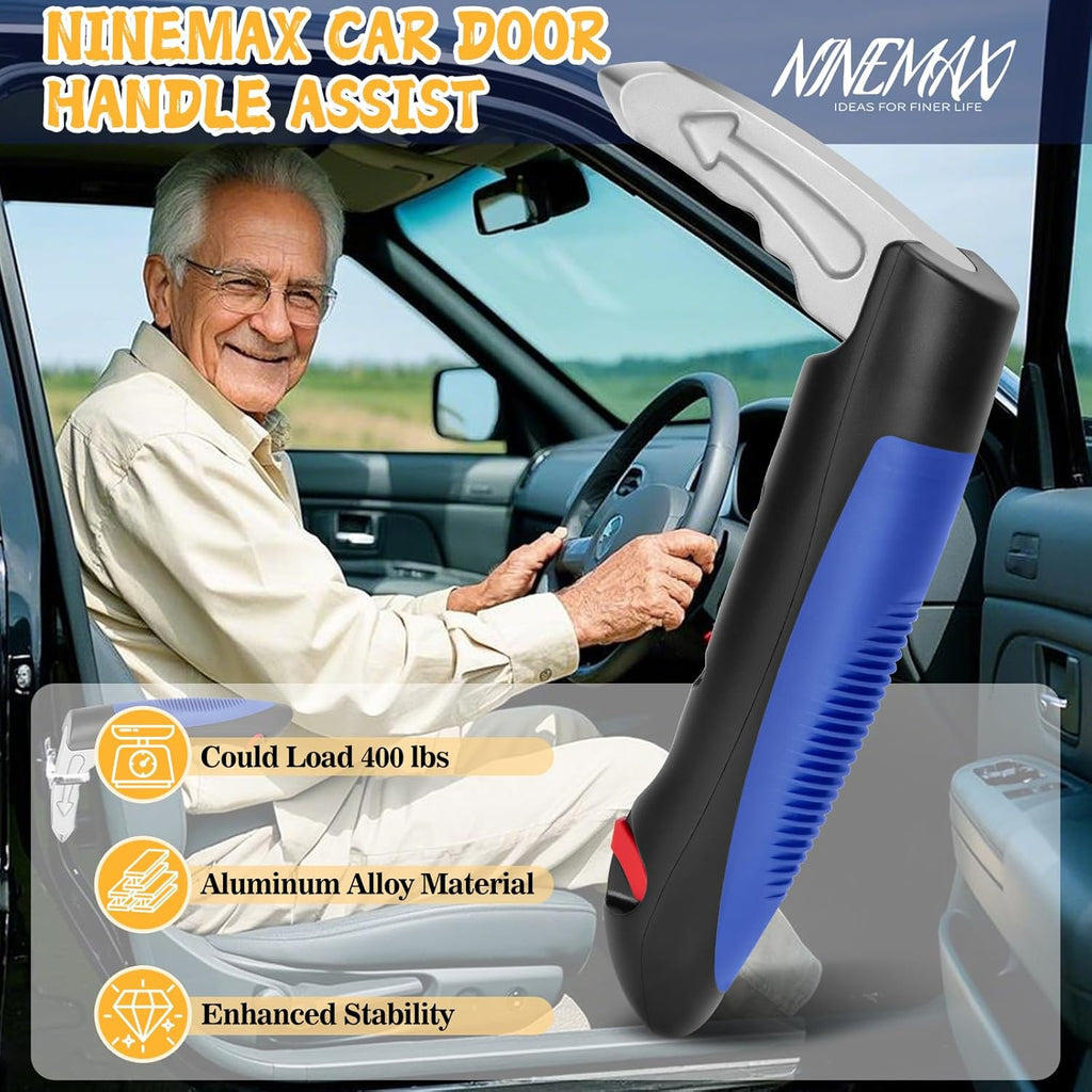 Car Door Handle for Elderly Car Handle Assist Support, Auto Grab Handles, Portable 3 in 1 Car Door Cane for Seniors, Handicap (1 pc with Strap)