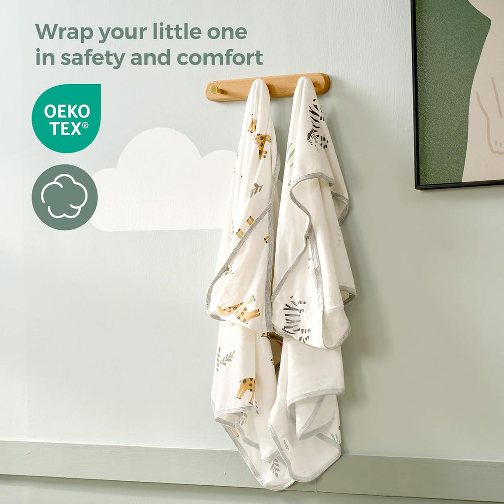 Momcozy Best Wishes Baby Towel with Hooded-Original Design Baby Towel Set -Soft & Absorbent- Shower Gifts or Bath Essential for Infant, Newborn, Toddler