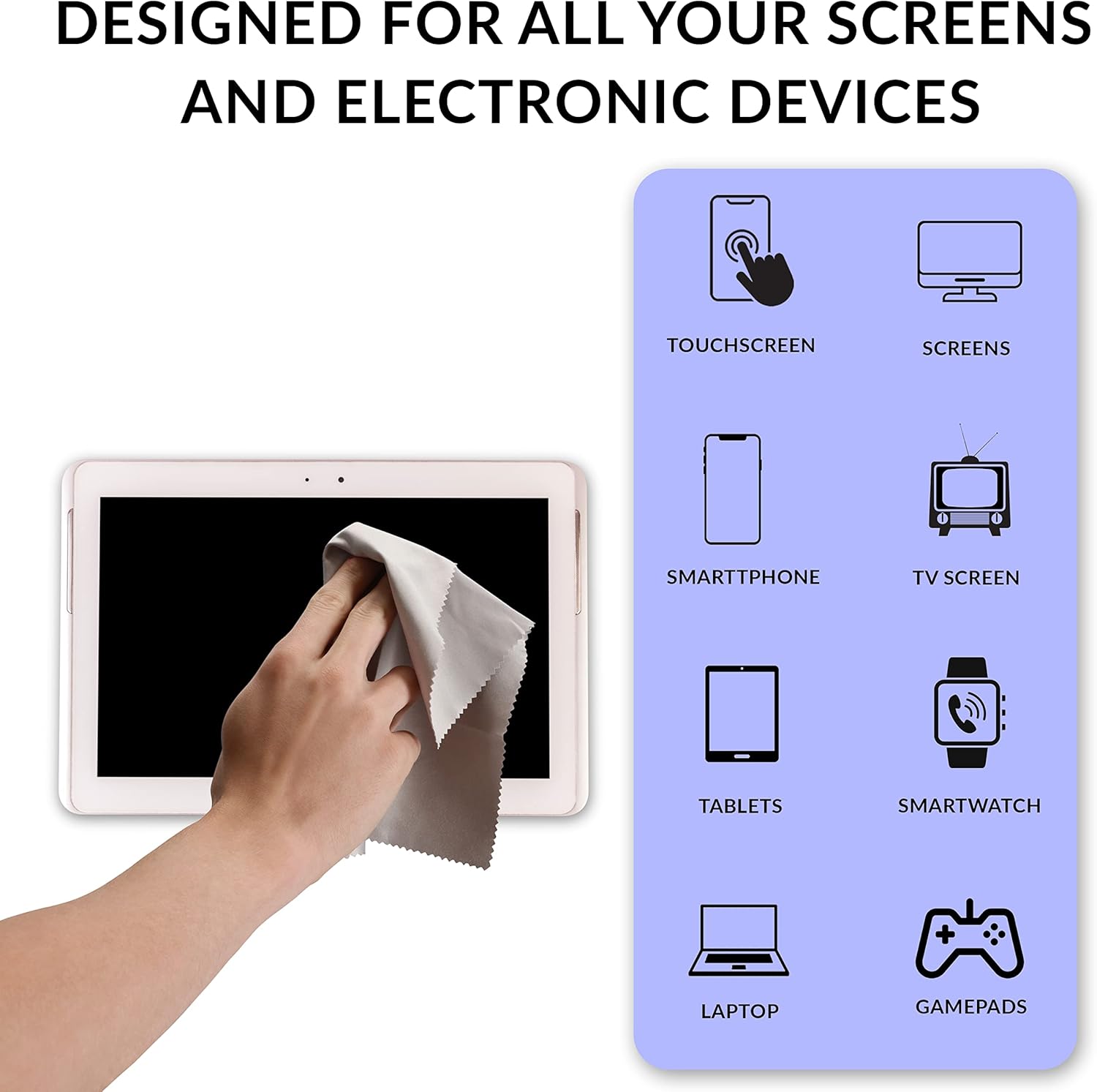 Swanky Screen Cleaner Kit: Microfiber Cloths & Spray for TV, iPad, iPhone, Monitor & Laptop (2 Oz, 4-Pack)