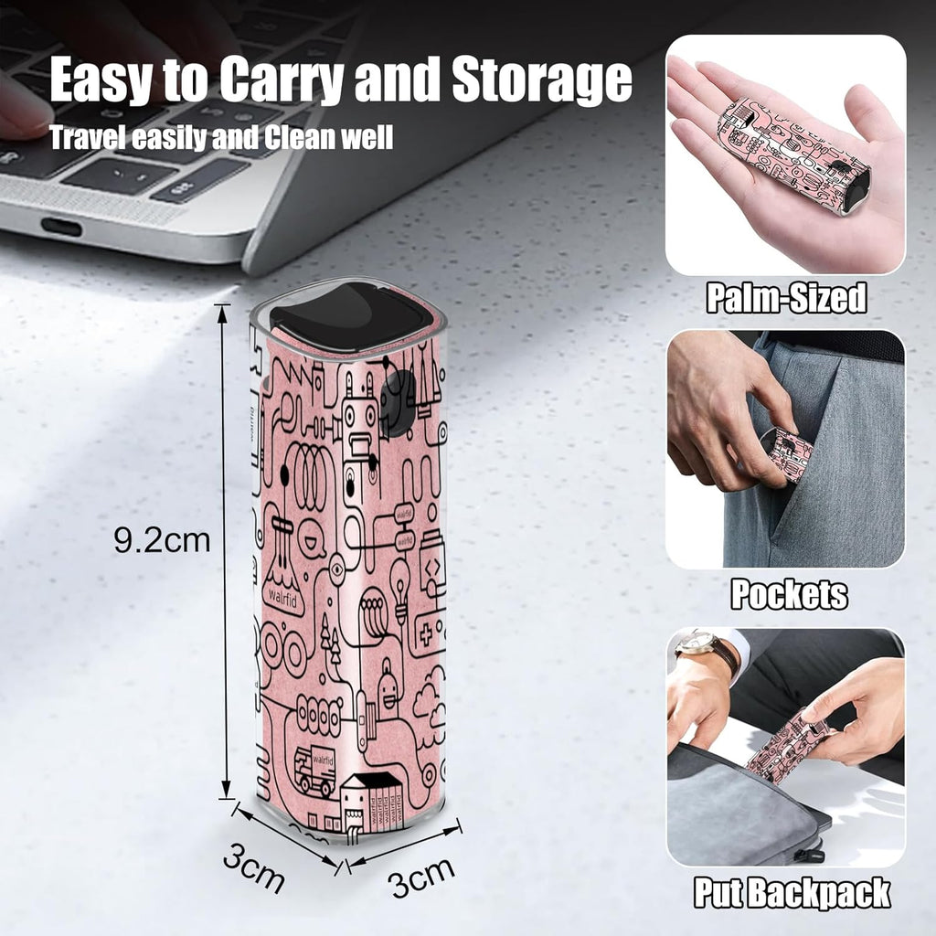 walrfid Graffiti Computer Screen Cleaner, Car Screen Cleaner Spray and Wipe, Electronic Cleaning Spray for Laptop iPad, iPhone, MacBook, TV, Monitor, Tablet Display, with Black Case - Pink