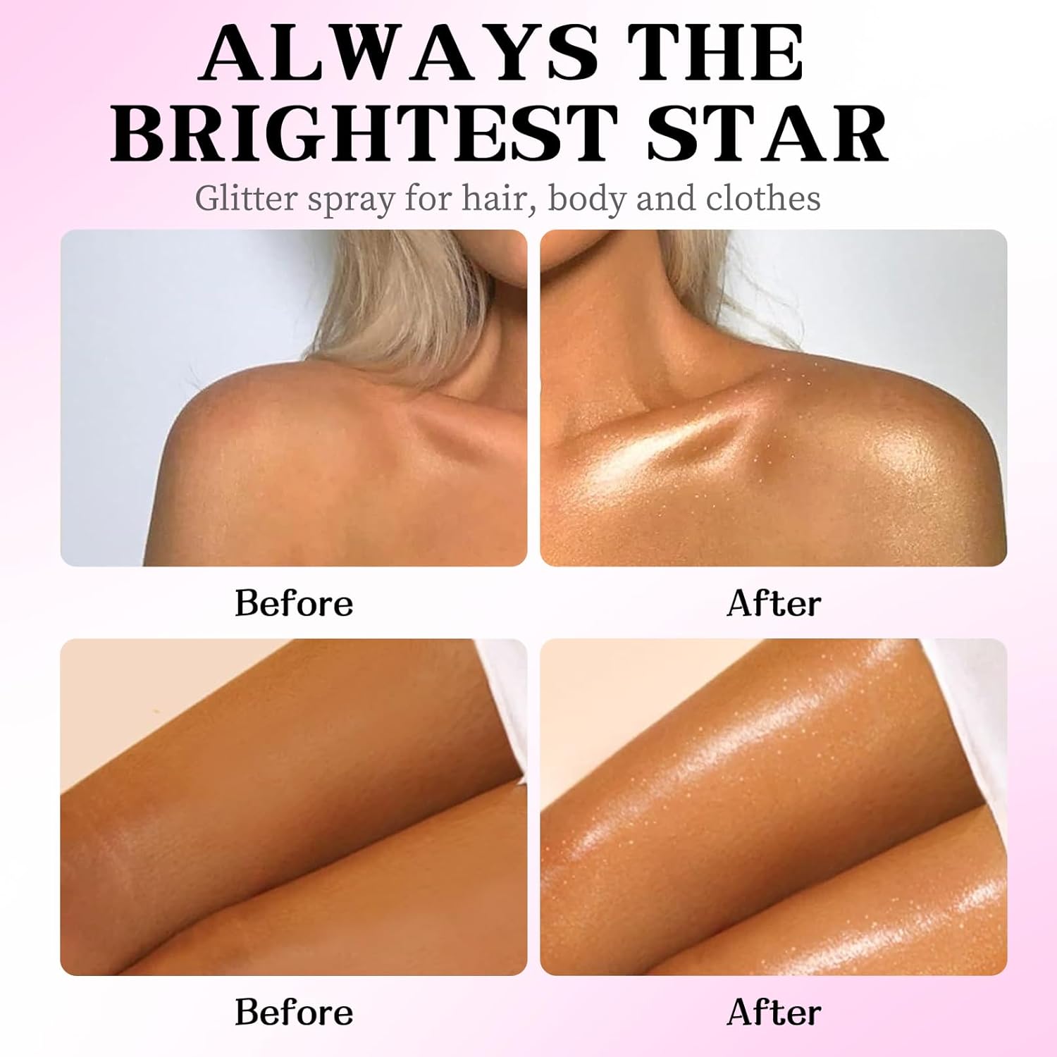 Glitter Spray for Hair and Body, Glitter Body Spray, Quick-Drying Waterproofing, Suitable for Festival Rave