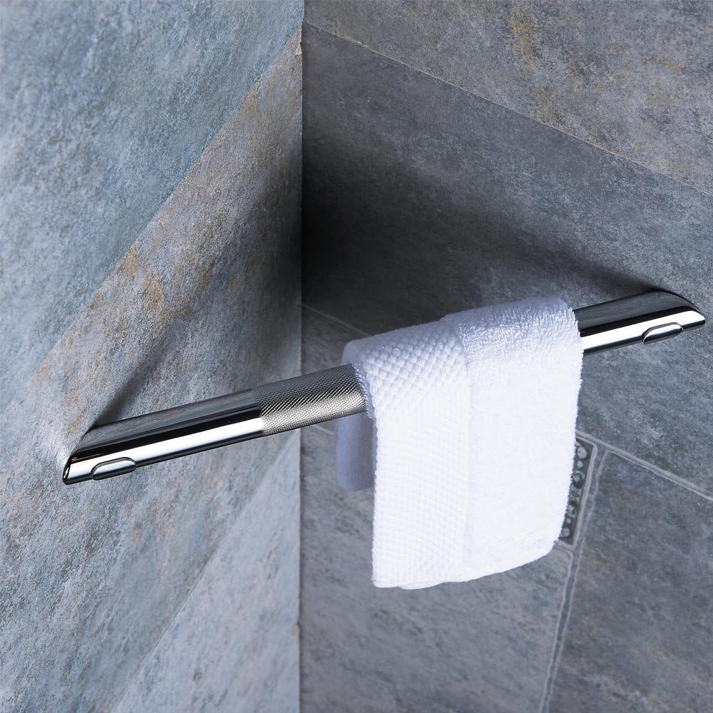 Chrome Shower Foot Rest Bar,Corner Shower Foot Rest for Shaving Legs,Wall Mounted Shower Step Foot Stool Anti-Slip Knurled Brass Bar Foot Ledge for Small Bathrooms,Polished Chrome