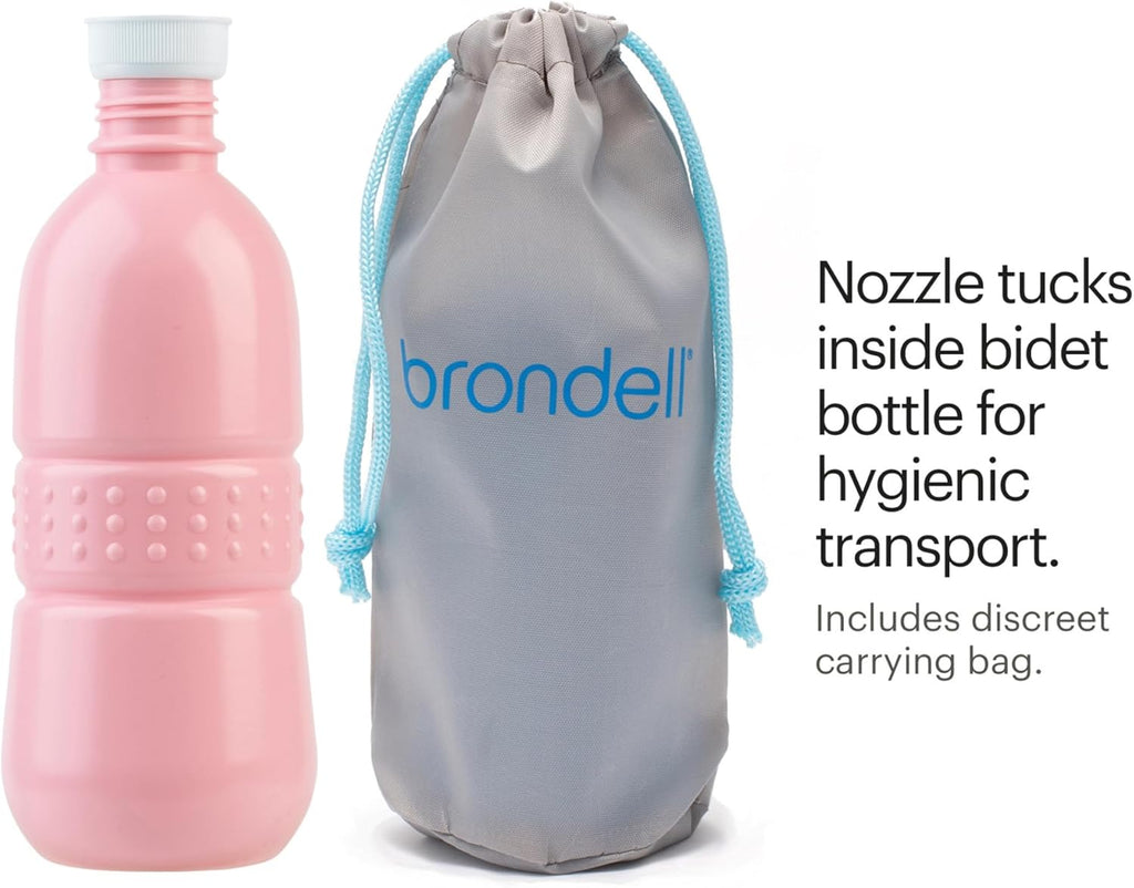 Brondell GoSpa Travel Bidet GS-70 – Portable Peri Bottle for Postpartum & Perineal Care, 400ml Handheld Bidet with Angled Nozzle, Nozzle Storage & Travel Bag