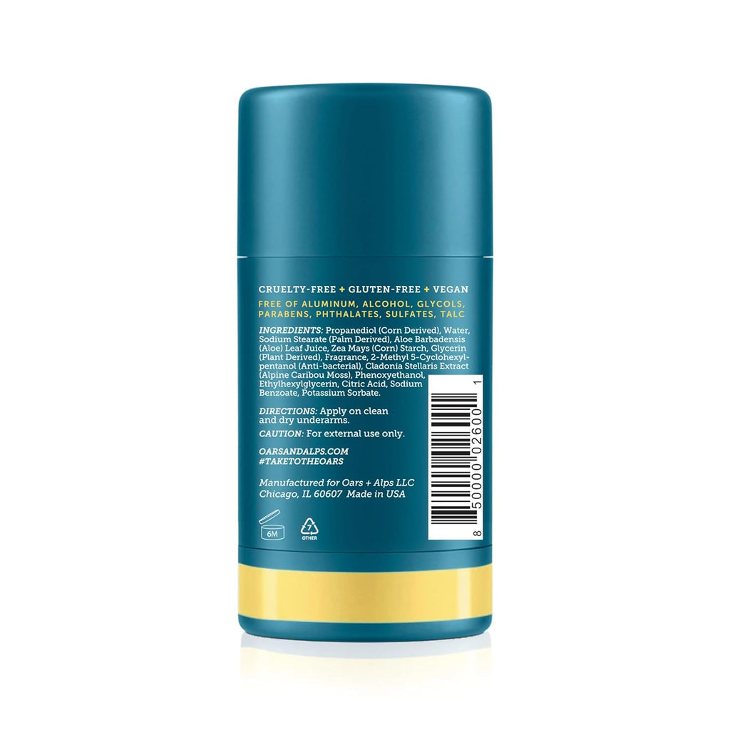 Oars + Alps Aluminum Free Deodorant for Men and Women, Dermatologist Tested and Made with Clean Ingredients, Travel Size, California Coast, 3 Pack, 2.6 Oz Each