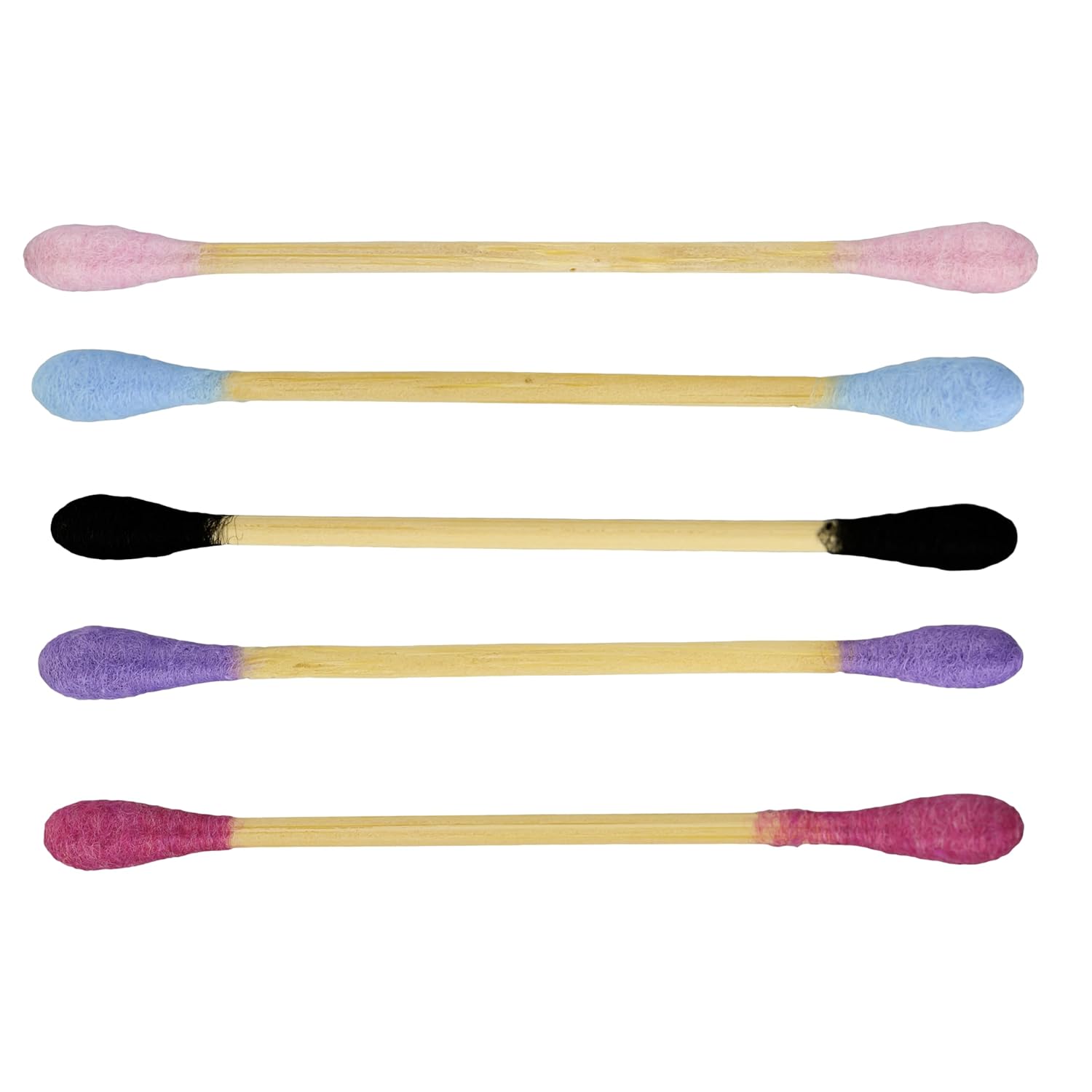 RS ESSENTIAL'S BY LV: Aesthetic Cotton Swabs Sticks Ear Swabs Bamboo swabs 200 Count Cotton Buds In 5 Colorful Colors (Blue)