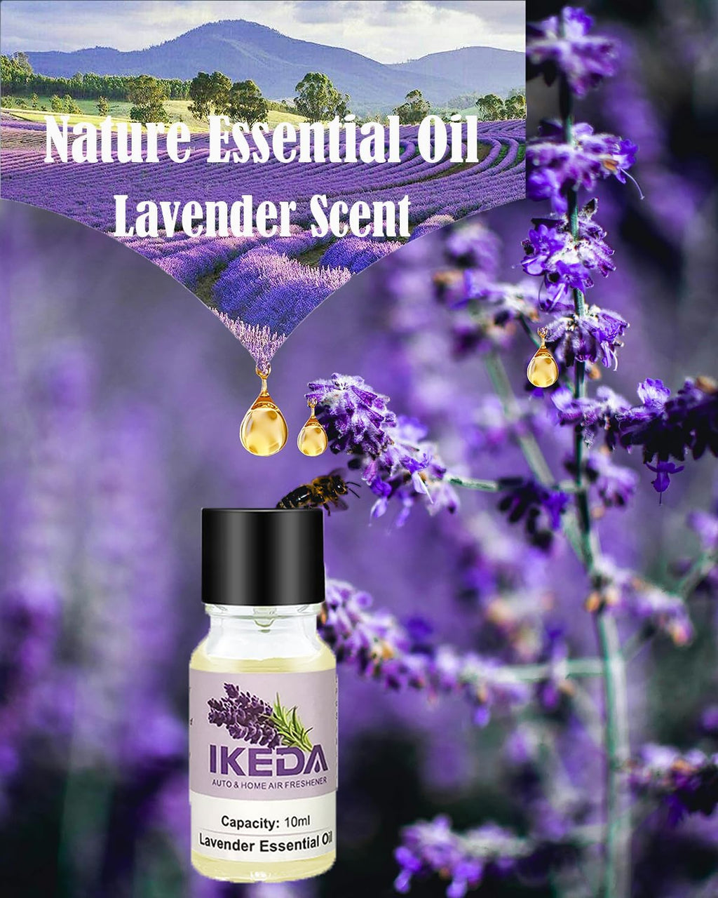 Air Freshener for Car, Lavender Scent Woven Aromatherapy Charm Diffuser with 10ml Essential Oil, Tassel Car Mirror Hanging Decoration,Pendant for Women Men Home Bathroom