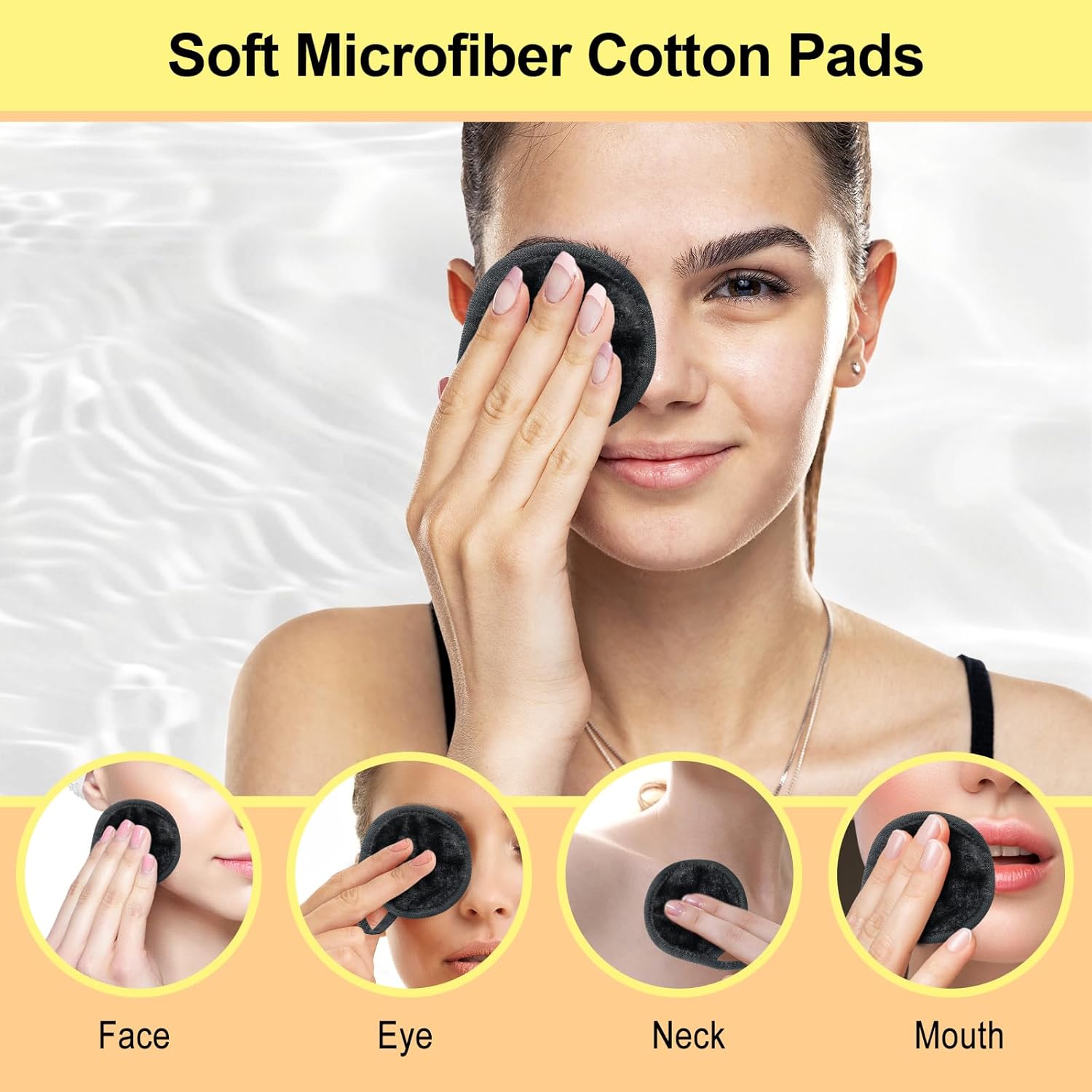 Nugilla 18 Packs Reusable Makeup Remover Pads with a Washable Laundry Bag, Resuable Microfiber Round Towel Skin Face Towels, Soft Makeup Remover Cloth, Fast Drying Washcloth (Grey)