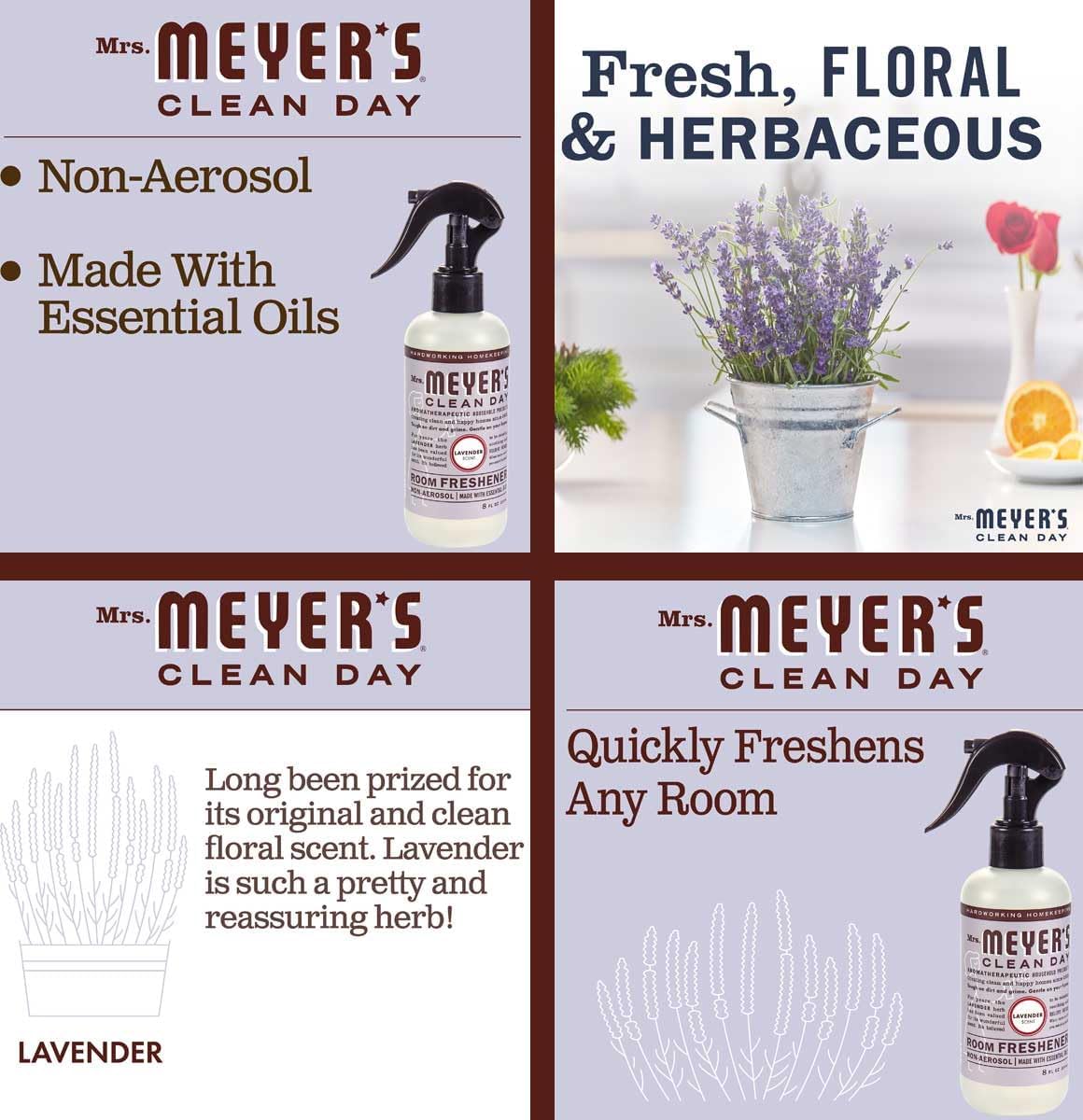 Mrs. Meyer's Clean Day Room Freshener, Lavender 8 Fl Oz (Pack of 12)