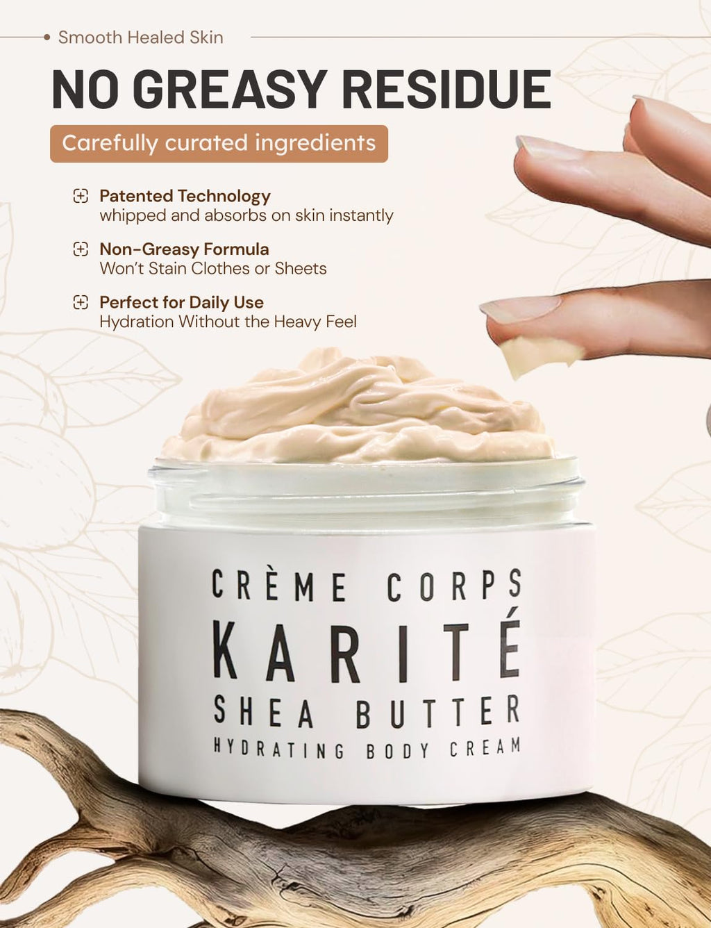 Karité Crème Corps Mini Shea Butter Body Cream | Hydrating Moisturizer for Dry & Sensitive Skin | Dermatologist-Formulated and Approved | Cruelty-free & Hypoallergenic for all Skin Types - 1.7fl oz
