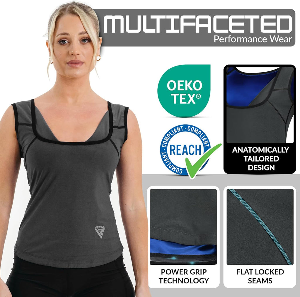 RDX Women’s Sauna Vest Heat Trapping Sweat Waist Trainer - Reach Oeko TEX 100 Certified Body Shaper