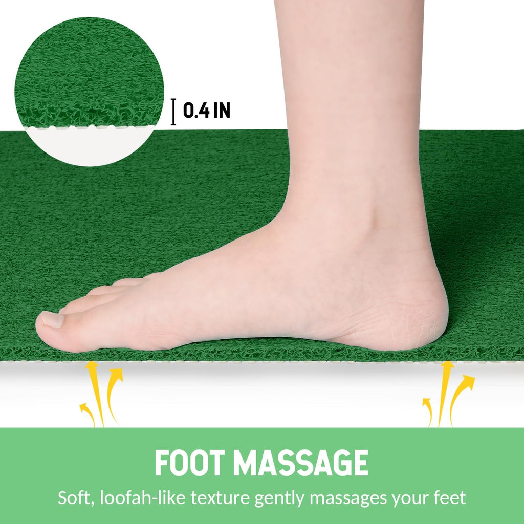 Non-Slip Bathtub Mat, Anti Slip Shower Mat, Fast Drying Bathtub Mats, Foot Scrubber Mat, Anti Slip Mat for Tub, Floor, Bathroom, Kitchen, Home, Hotel (Dark Green 24"×16")