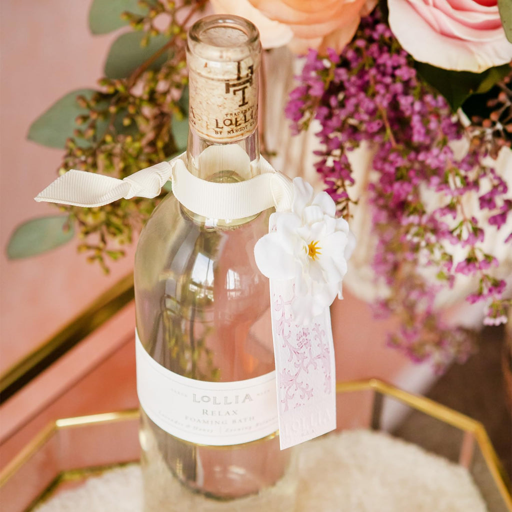 Lollia Relax Bubble Bath, 25 fl. oz., Lavender & Honey Scented Luxury Soap, Gentle & Moisturizing Fragranced Skin Care with Hydrating Ingredients for Women