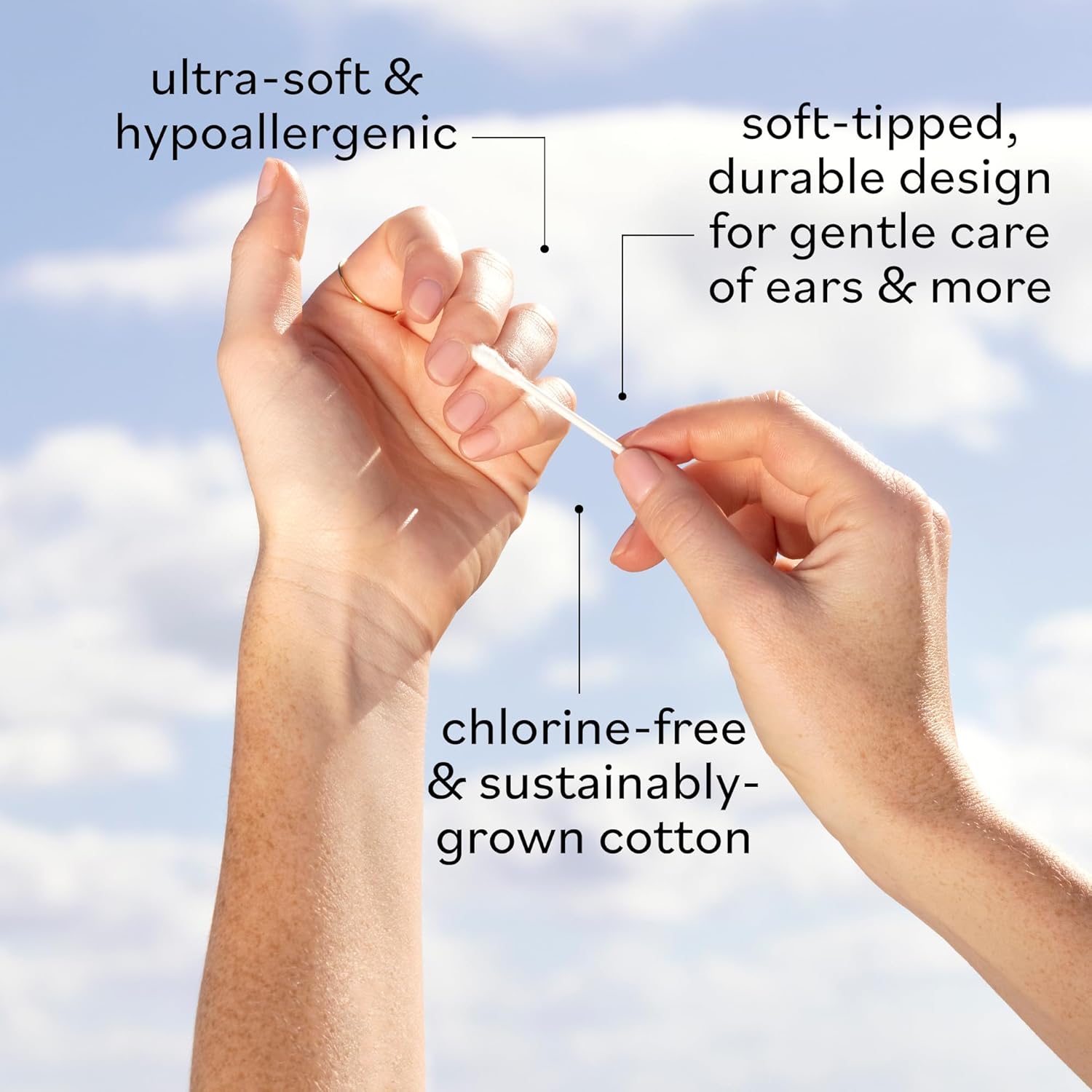 Sky Organics - Organic Cotton Swabs, Ultra Soft Tips - Strong & Durable - Hypoallergenic - Chlorine Free - Sustainable - Natural, Vegan & Cruelty Free - Skin Care & Self Care w ebook