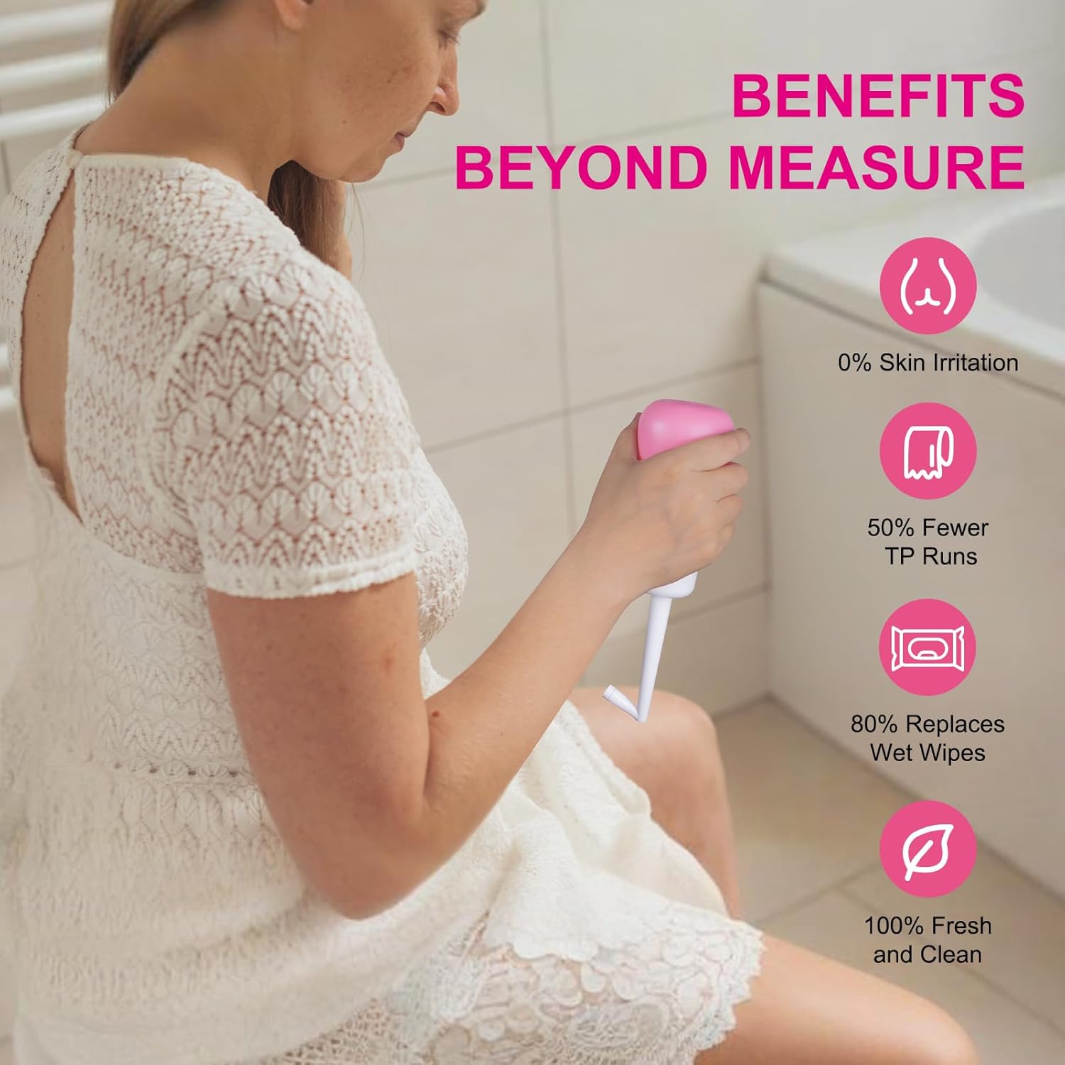 Peri Bottle for Women - Portable Bidet for Postpartum Care, 12oz Upside-Down Design with Travel Bag