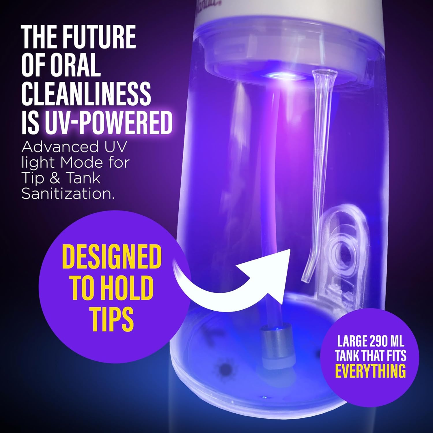 GuruNanda Advanced Water Flosser 2.0 with UV Mode & Concentrated Mouthwash Duo - Fresh Breath & Thorough Plaque Removal for a Brighter Smile