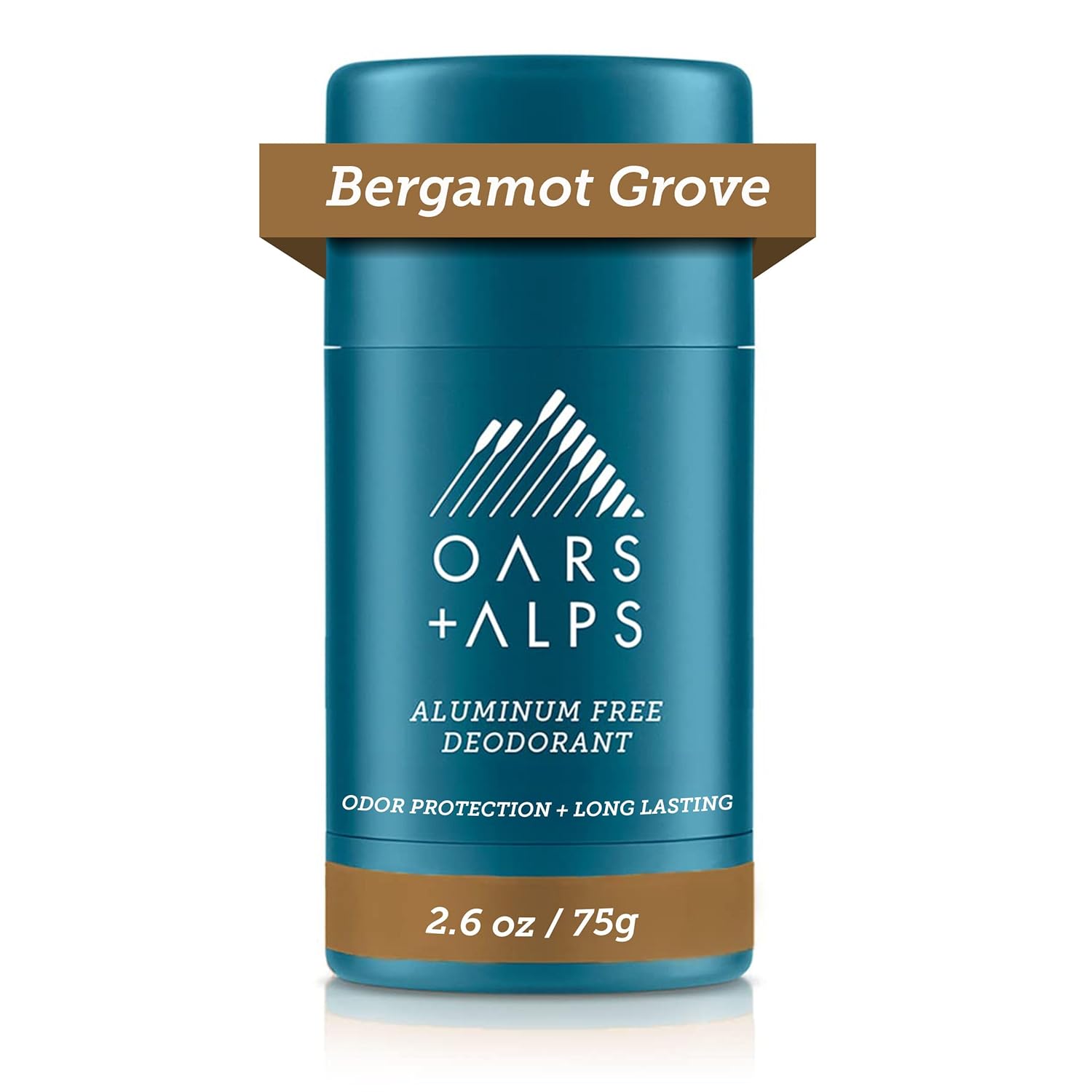 Oars + Alps Deodorant for Men & Women, Aluminum Free Deodorant for Men, Dermatologist Tested, Clean Ingredients, Non Toxic, Vegan, Long Lasting, Odor Protection, Bergamot Grove, 1pk, 2.6oz